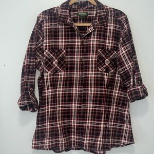 EDDIE BAUER 100% cotton plaid button down